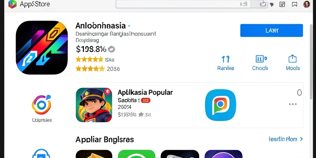 Screenshot aplikasi dengan tampilan antarmuka yang menarik.