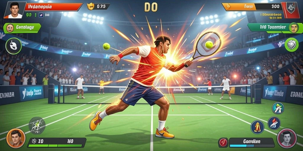 Screenshot menunjukkan grafis yang tajam dan warna yang cerah.