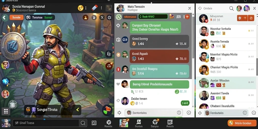 Screenshot menunjukkan karakter utama di lingkungan game yang indah.